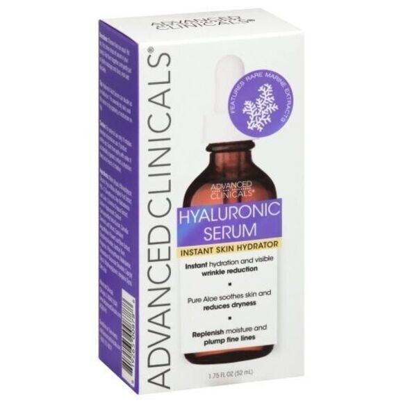 Advanced Clinicals Hyaluronic Acid Face Serum Rare Marine Extracts 1.75 Fl Oz - Picture 9 of 9